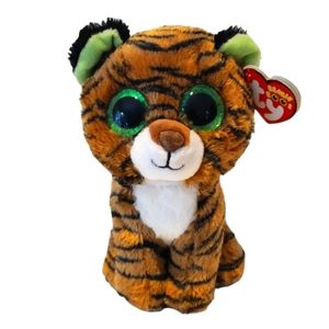 Beanie Boo Ty Silk Tiggy Orange Black Striped Bengal Tiger 6”